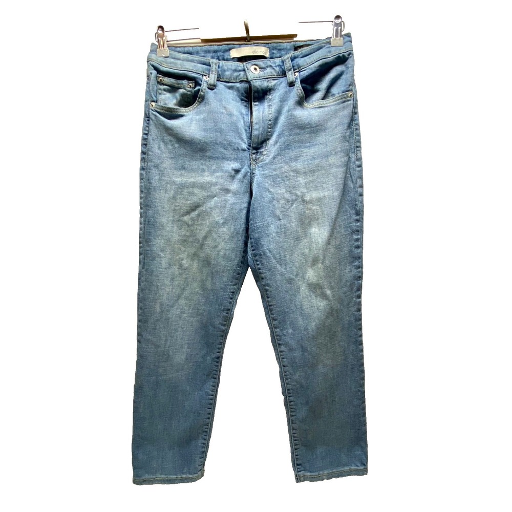 Ella Moss Jeans Women's 8/29 Light Blue High Waist Straight Ankle Stretch Denim
